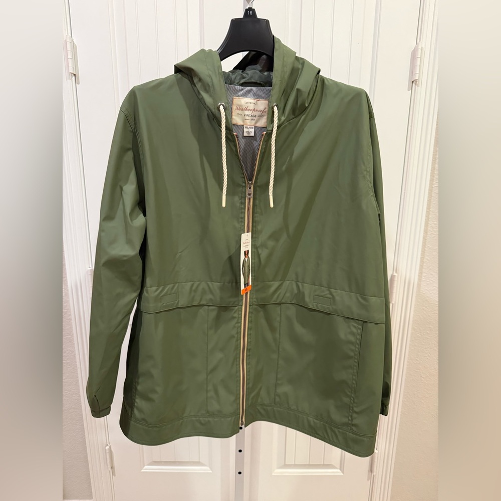 NWT Weatherproof Vintage Olive Green Hooded Jacket XXL